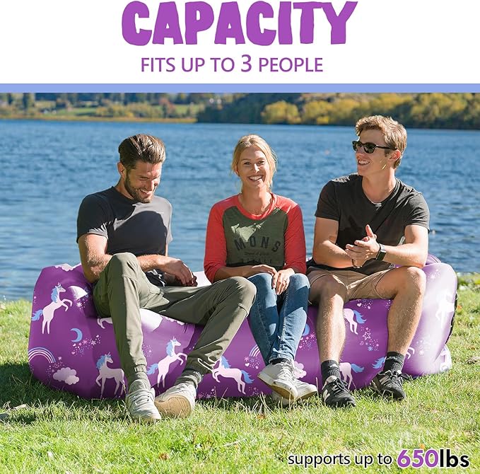 AlphaBeing Inflatable Lounger Beach Chair Accessories, Air Sofa Hammock Inflatable Couch for Camping Backyard Lakeside with Compression Sacks, Ideal Outdoor Gifts for Adults