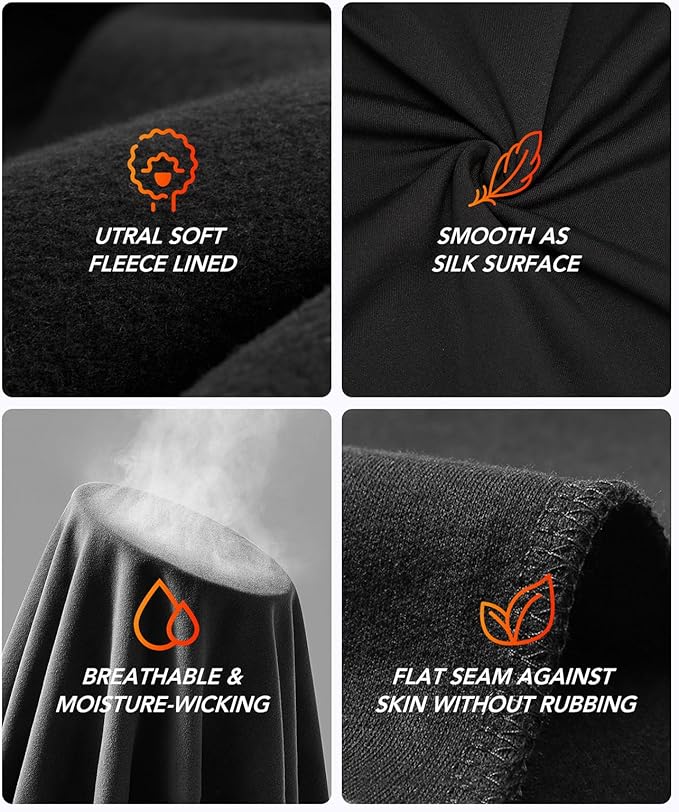 Women 's Thermal Underwear Set with Lightweight Ultra Soft Fleece Lined,Long John Set, Skiing Base Layer