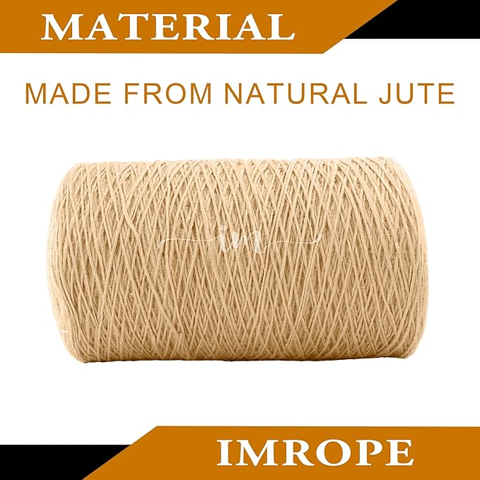 1mm x 1500 Feet Natural Jute Rope, Twine for Gardening Tomato Climbing Plant Tie Floristry Crafts Gift Wrapping Packing Decor