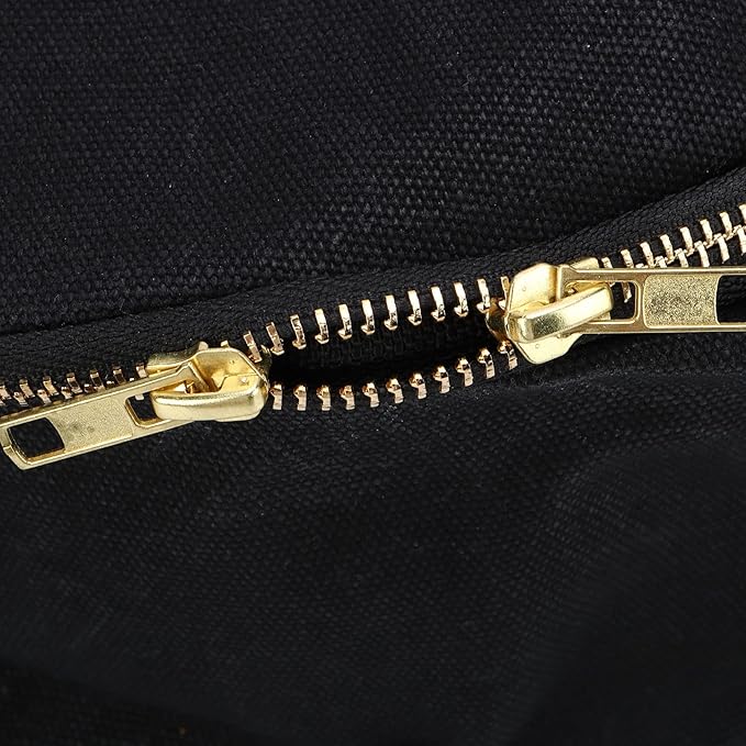 Pans Storage Bag, Dustproof Canvas Zipper Cooker Frying Pan Tableware Storage Bag Organizer with Strap for Outdoor Camping Hiking