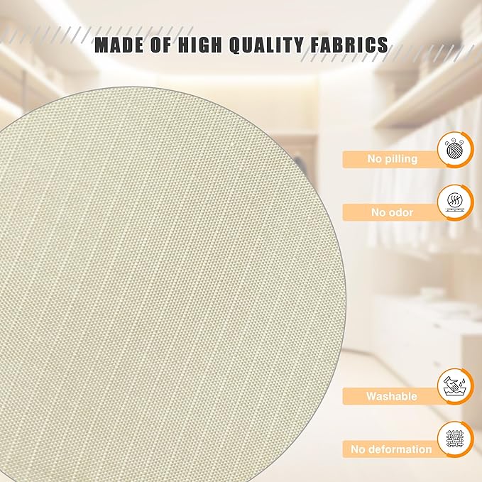 Hanging Closet Organizer and Storage 3-Shelf, Easy Mount Foldable Hanging Closet Wardrobe Storage Shelves, Clothes Handbag Shoes Accessories Storage, Washable Oxford Cloth Fabric, Beige