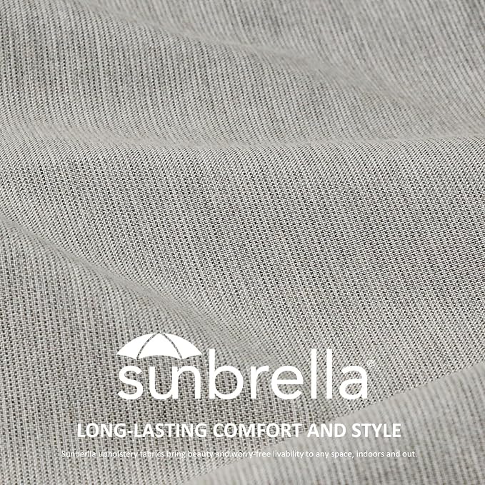 Sunbrella Round Corner Seat Cushions, 17" x 16" x 2", Set of 4, Indoor Outdoor Water Repellent Universal Chair Pads with Ties for Patio Furniture, Garden Dining Chairs, Specrtum Pebble
