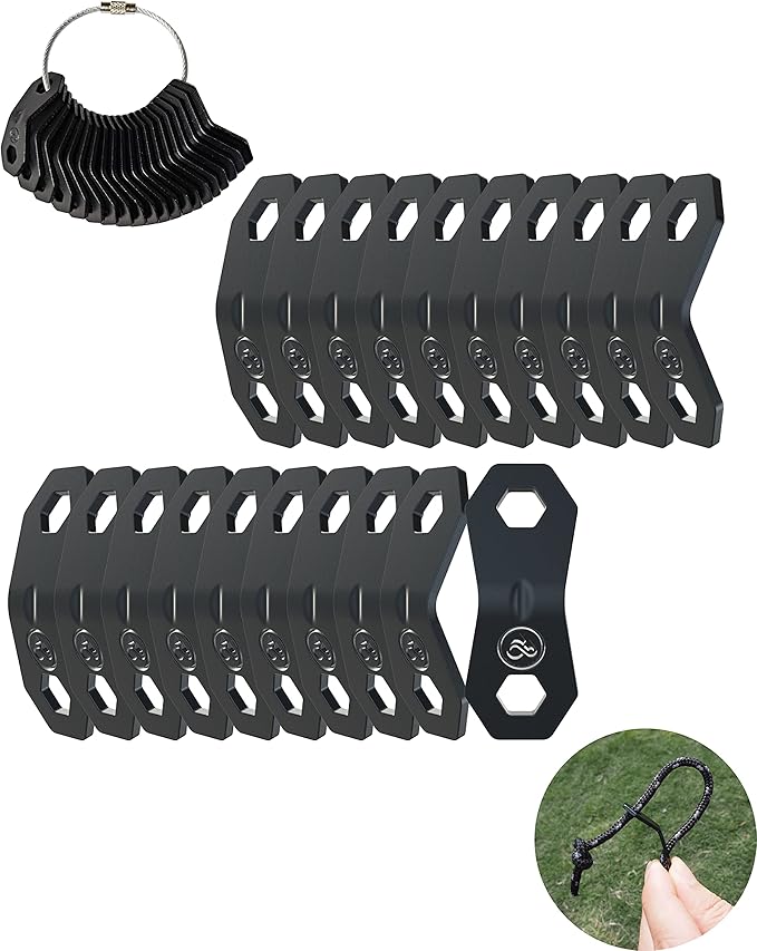 NACETURE Aluminum Alloy Rope Tensioner Tent Guyline Cord Adjuster for Camping, Hiking, Backpacking