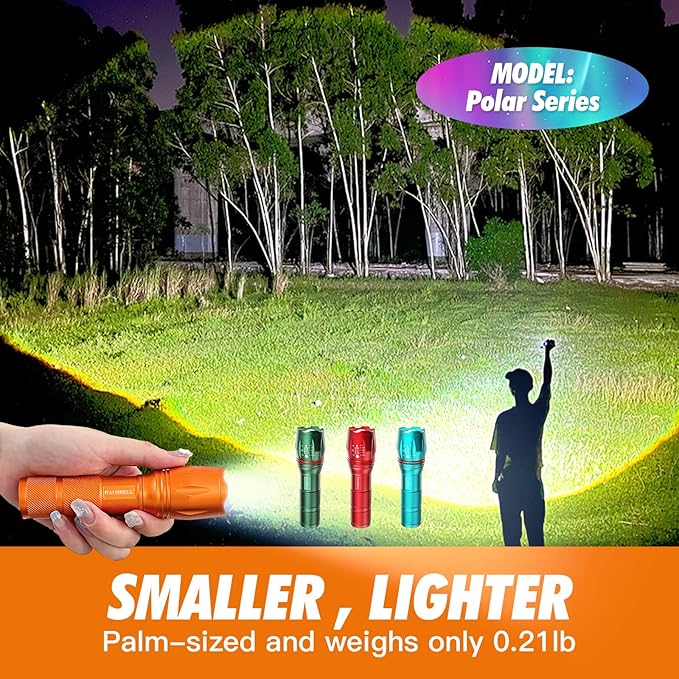 HAUSBELL High Lumen A100 LED Flashlight, Bright & Zoomable Tactical Flashlights Flash Light, with 2 Modes for Emergency and Outdoor Use Camping Accessories(4 Pack)