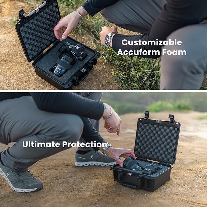 Seahorse 300 Heavy Duty Protective Dry Box Case with Accuform Foam - TSA Approved/Mil Spec / IP67 Waterproof/Airtight/USA Made for First Aid Kits, Emergency Box, Camera