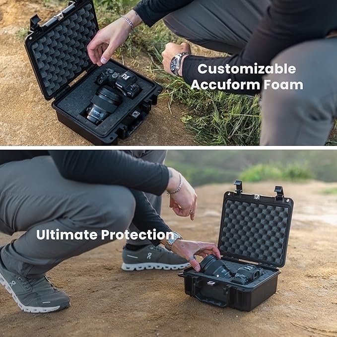 Seahorse 300 Heavy Duty Protective Dry Box Case with Accuform Foam - TSA Approved/Mil Spec / IP67 Waterproof/Airtight/USA Made for First Aid Kits, Emergency Box, Camera