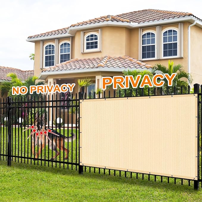 Artpuch 90% Sun Shade Cloth, 8 x 10 FT Pergola Shade Cover Canopy with Grommets, Sun Screen Fabric Tarp for Patio, Outdoor, Garden, Backyard, Wheat