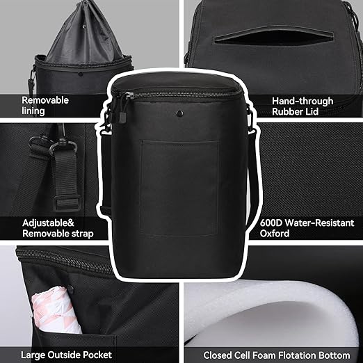 Boat Trash Can, Portable Boat Trash Bag, Reusable Boat Garbage Bag, Easy to Install & Clean, 3.96 Gallons Multi-Purpose Boating Equipment Accessories for Fishing Kayak Pontoon Boat(1PCS Black)