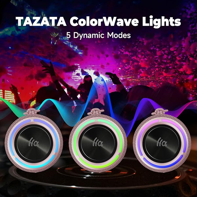 Bluetooth Speaker,30W Portable Wireless Speaker with TWS,IPX7 Waterproof, 8H Playtime, LED Lights,for Pool/Beach/Shower, Blue Gifts, Electronic Gifts