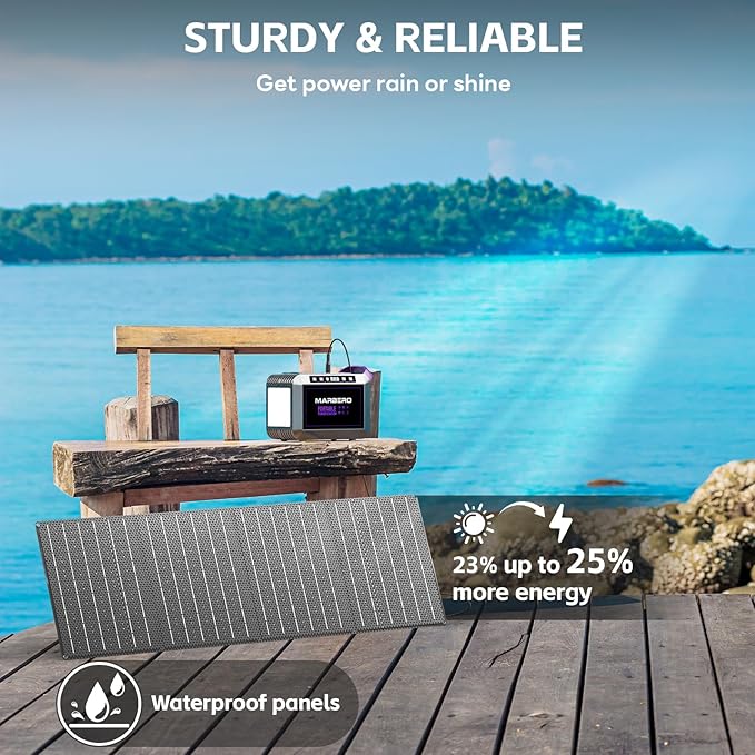 MARBERO 172Wh Solar Generator with 40W Solar Panel, Portable Power Station 200W, Camping, Outdoor, Hiking, Fishing, Emergency