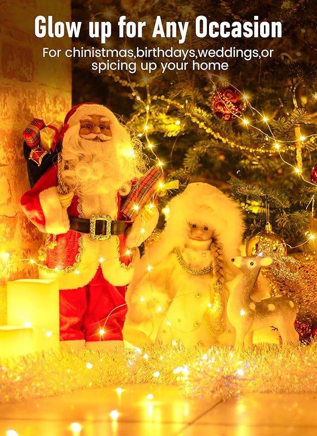 Minetom Twinkle Fairy Lights, 33 ft 100 LED USB Plug in String Lights with Remote and Timer, Waterproof 8 Modes for Bedroom Indoor Wreath DIY Party Wedding Christmas Holiday Decoration