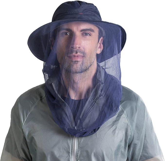 Fishing Hat Sun Protection Hat Mosquito Head Net for Outdoors Bucket Hat with Hidden Net Mesh