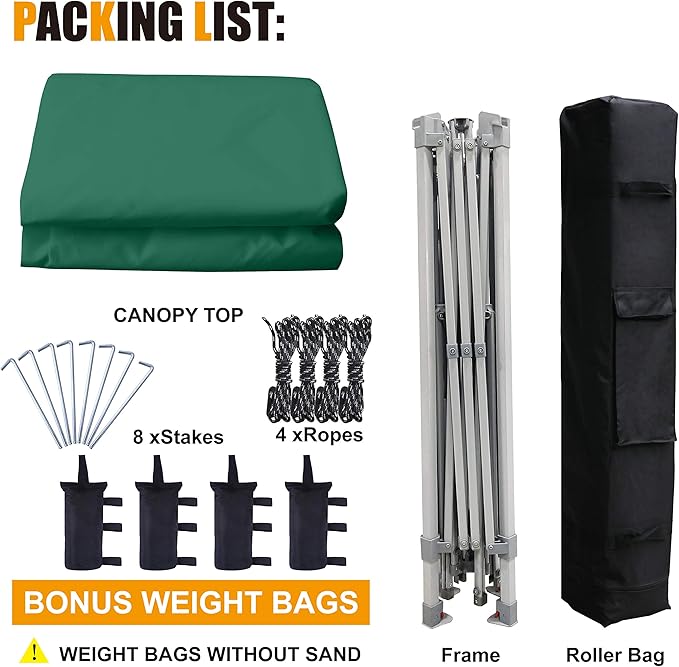 COOSHADE 13x13Ft Pop Up Canopy Tent Instant Folding Shelter 169 Square Feet Large Outdoor Sun Protection Shade(Forest Green and Dark Grey)