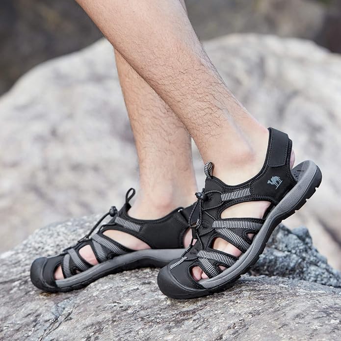 CAMELSPORTS Men's Hiking Sandals Closed Toe Outdoor Beach Sandal Waterproof Sport Fisherman Sandals Water Shoes