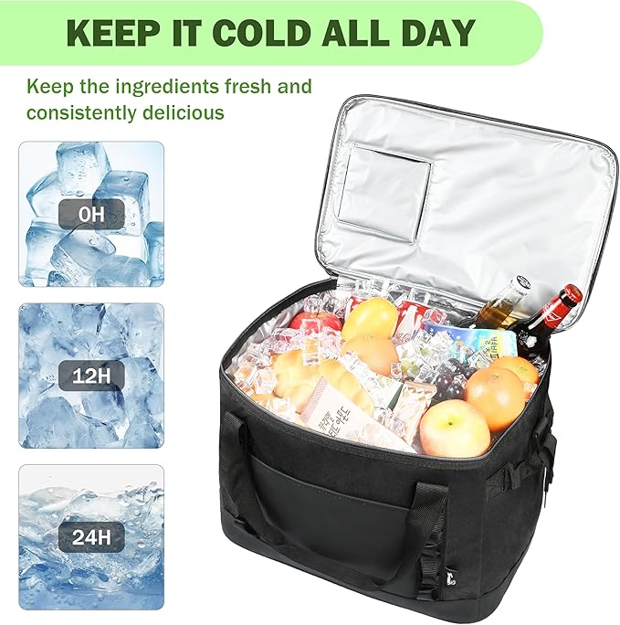 Tirrinia Large Cooler Bag Insulated, 48 Cans Leakproof Soft Camping Coolers, Portable Beach Cooler with Shoulder Strap for Picnic, Beach, Travel Road Trip