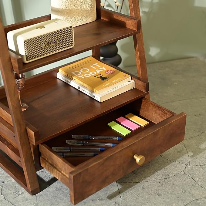 Handcrafted Versatile Organizer with Drawer | 2-Tier Kitchen Storage Organizer | Spice Rack & Jars/Bottle Holder (18x18x10.7Inch)