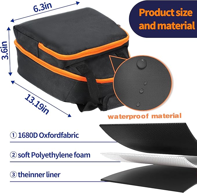 Carrying Waterproof Bag Compatible with OutdoorMaster Paddle Board Pump The SHARK/The Dolphin SUP Pump, Electric air pump bag Portable Storage Pocket for Paddle Board Accessories(Box Only)