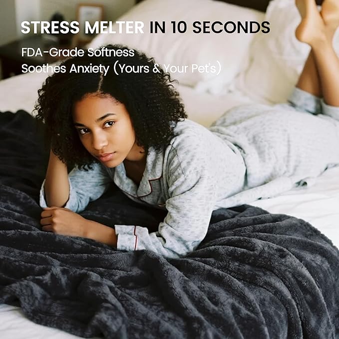 gogobunny Waterproof Bed Blanket, Reversible Sherpa Fleece Throw Blanket for Dog Puppy Cat, Furniture Cover Protects Bed Couch Sofa from Liquid Pee and Pet Fur (Dark Grey, 90x90 inches)