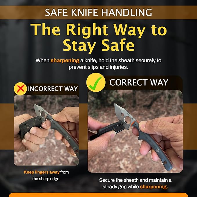 Contour Feather Survival and Culinary Knives – VG10 Steel Fixed Blade with Fire Starter, Hex Driver, Knife Sharpener, Sheath & Built in Whistle - Built For Camping & Outdoor Adventure