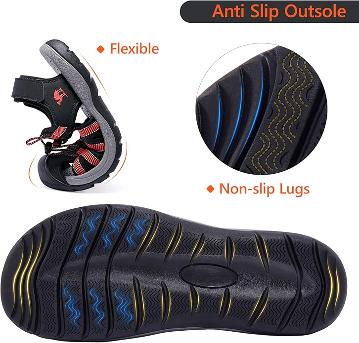 CAMELSPORTS Men's Hiking Sandals Closed Toe Outdoor Beach Sandal Waterproof Sport Fisherman Sandals Water Shoes
