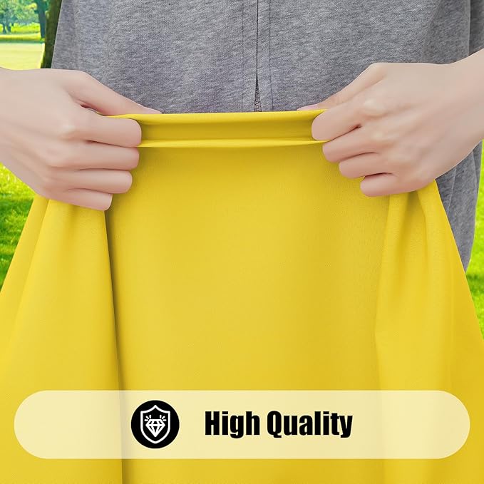 Smiry 2 Pack Rectangle Picnic Table Cloth, Waterproof Elastic Fitted Tablecloths, Washable Polyester Rectangular Patio Table Cover for Camping, Indoor and Outdoor (Yellow, 30"x48")