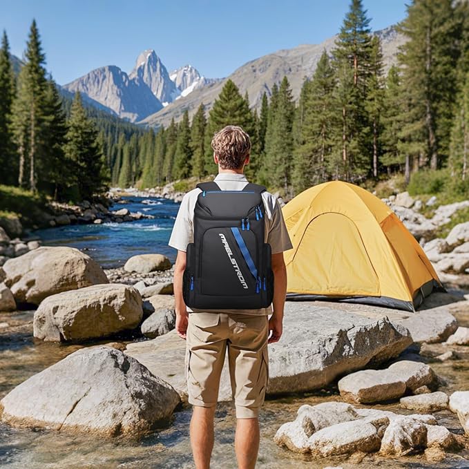 Maelstrom Backpack Cooler,36 Can Cooler Backpack,Soft Cooler Bag Insulated Leakproof,Lightweight Ice Chest Backpack,Travel Cooler Lunch Backpack for Camping,Hiking,Beach,Black