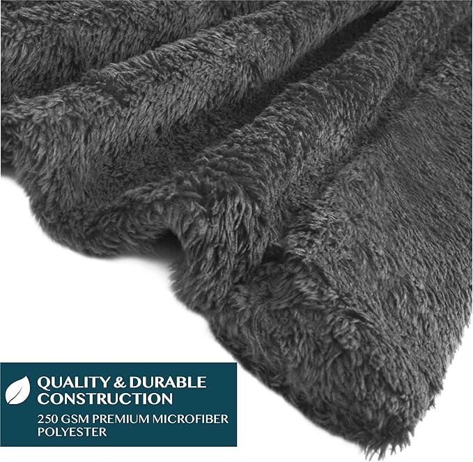 PAVILIA Angel Wrap Hooded Blanket Poncho, Wearable Blanket Throw Wrap Poncho for Women Adult, Cozy Fluffy Sherpa Fleece Shawl Cape with Hood pockets, Warm Gift for Mom Wife, Dark Gray