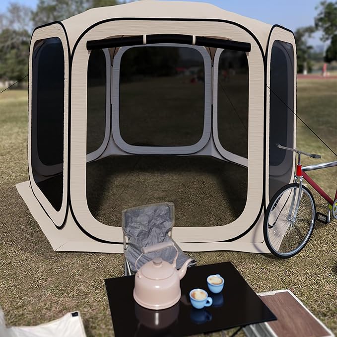 HOOYEAH Pop-up Screened Tent, Instant Screen House Portable Screen Room Canopy Outdoor Gazebo with Mosquito Net for Patio, Backyard, Garden and Outdoor Activities, 12x12