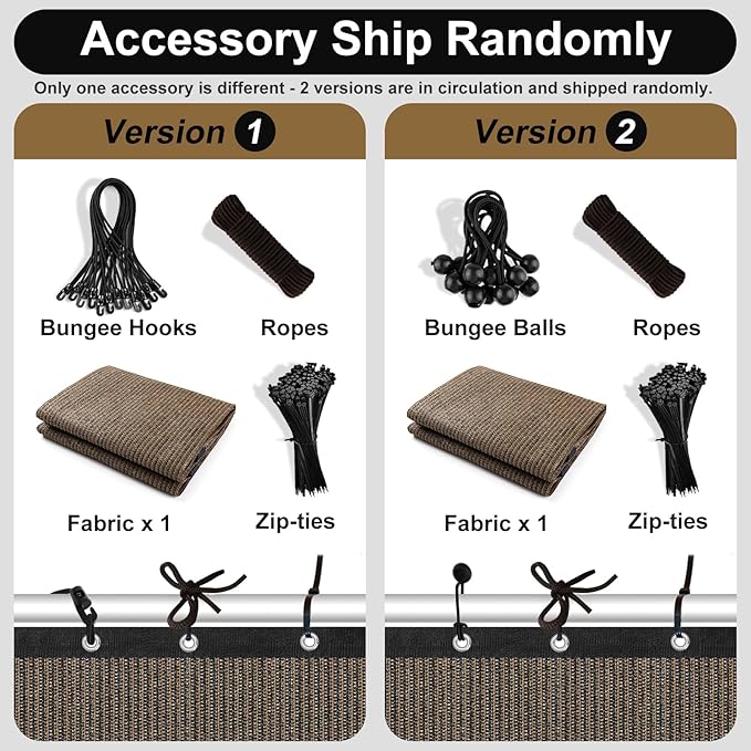 Artpuch 90% Sun Shade Cloth, 10 x 10 FT Pergola Shade Cover Canopy with Grommets, Sun Screen Fabric Tarp for Patio, Outdoor, Garden, Backyard, Mocha