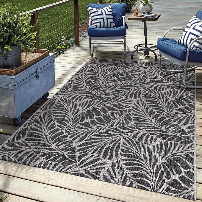 Keen Home Design Terrace Outdoor Area Rug - 8x10 Washable Indoor/Outdoor Rug for Patio, Kitchen, Balcony, Beach, Garden, Deck and Porch, Size: 7'7"x10'