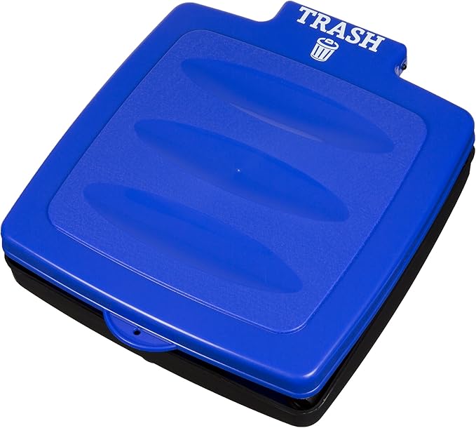 Wakeman Portable Trash Bag Holder - Collapsible Garbage Bin for Parties and Camping - 13-Gallon Plastic Can for Indoor and Outdoor Use (Blue/Black)