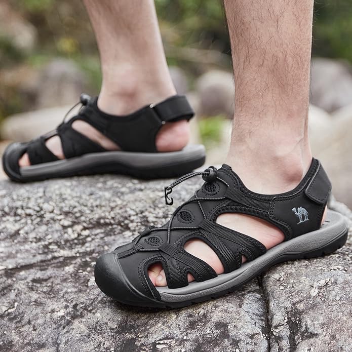 CAMELSPORTS Men's Hiking Sandals Closed Toe Outdoor Beach Sandal Waterproof Sport Fisherman Sandals Water Shoes