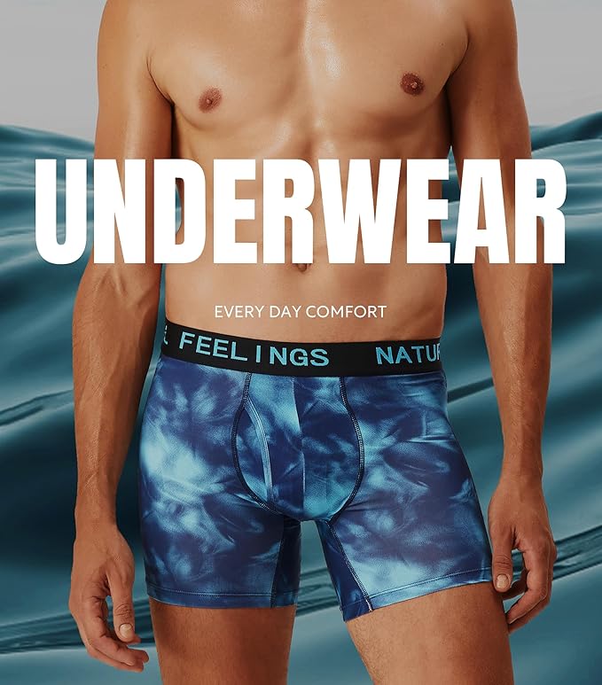 Natural Feelings Mens Underwear Coolzone Boxer Briefs for Men Pack Stretch Performance Quick Dry Sports Underwear