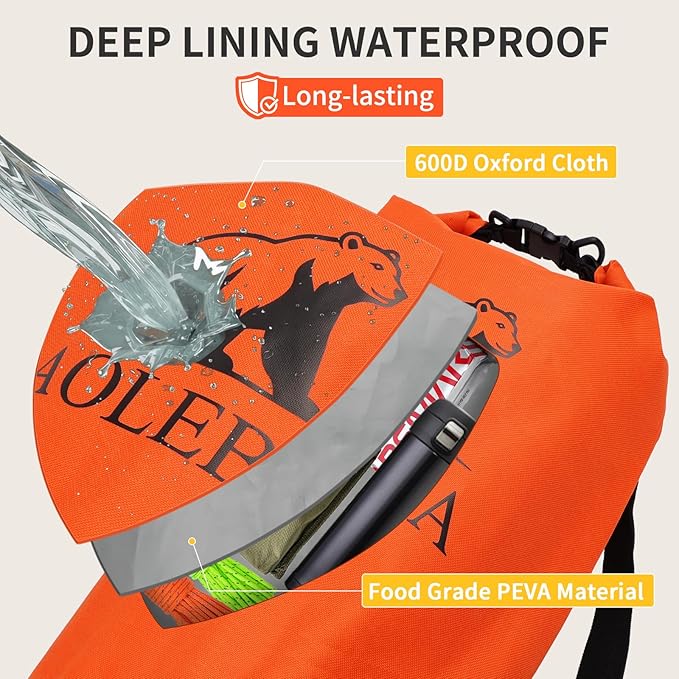 AOLEBA Bear Bag Hanging System Kit, Ultralight Bear Canister for Backpacking, Camping Food Storage Bear Proof Food Storage, 10L Bear Food Bag Survival Bag with Reflective Paracord Rope for Outdoor