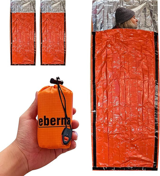Emergency Sleeping Bags 2 Pack | Portable Emergency Blanket Survival Gear