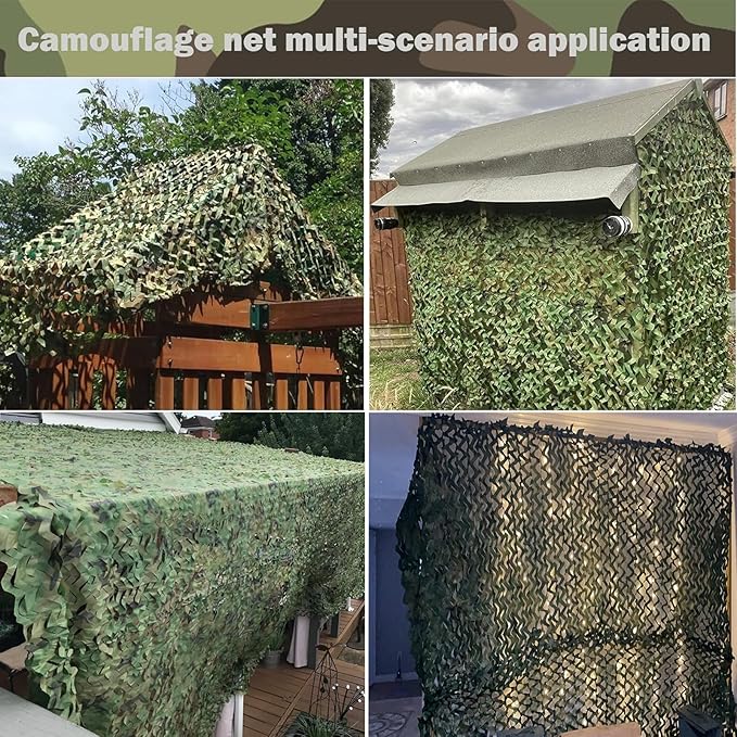 Camo Netting Camouflage Netting 20x20 10x20 10x10 Bulk Roll Burlap Camo Tarp Sunshade Net for Hunting Blind Dinosaur Birthday Jungle MilitaryTheme Party Decoration Camping Shooting