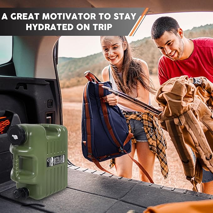 5 Gallon Water Jug, Camping Water Container BPA Free Water Storage with Spigot No Leakage Portable Emergency Water Tank for Outdoor Hiking Camping Picnic Supplies