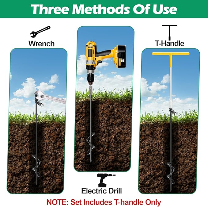 Ground Anchors, 6 Pack 17.7" Screw in Tent Stakes Heavy Duty Kit with 6 Adjustable RV Awning Tie Down Ratchet Ropes for High Winds, Earth Anchors for Shed Trampoline Canopy Gazebo Swing Set Camping