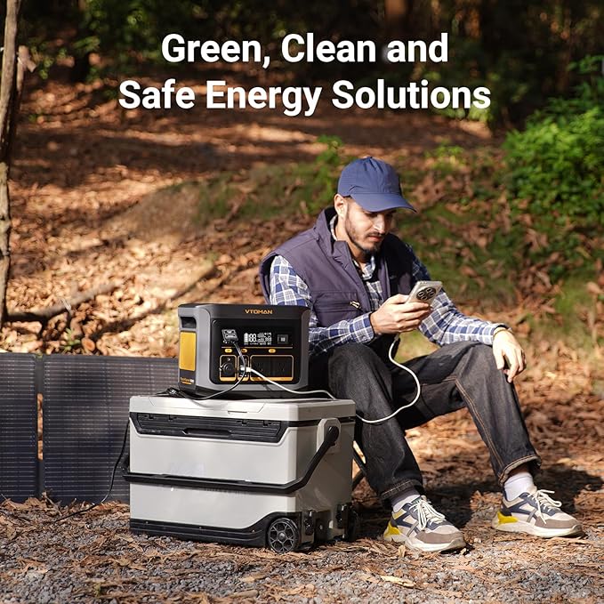 VTOMAN FlashSpeed 600 Portable Power Station with Extra Battery - 2047Wh/600W(1200W Peak) Solar Generator with LiFePO4 Battery, 100W USB-C, 60 Min Fast Charging 0-80% for Camping, Fishing, RVs