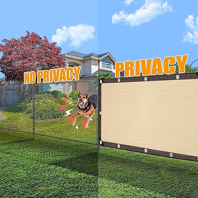 Shade Cloth - Pergola Sun Shade 90% Outdoor Shade Fabric with Grommets for Pergola Cover Patio Gazebo Deck Garden Porch Wheat(8 * 20FT)