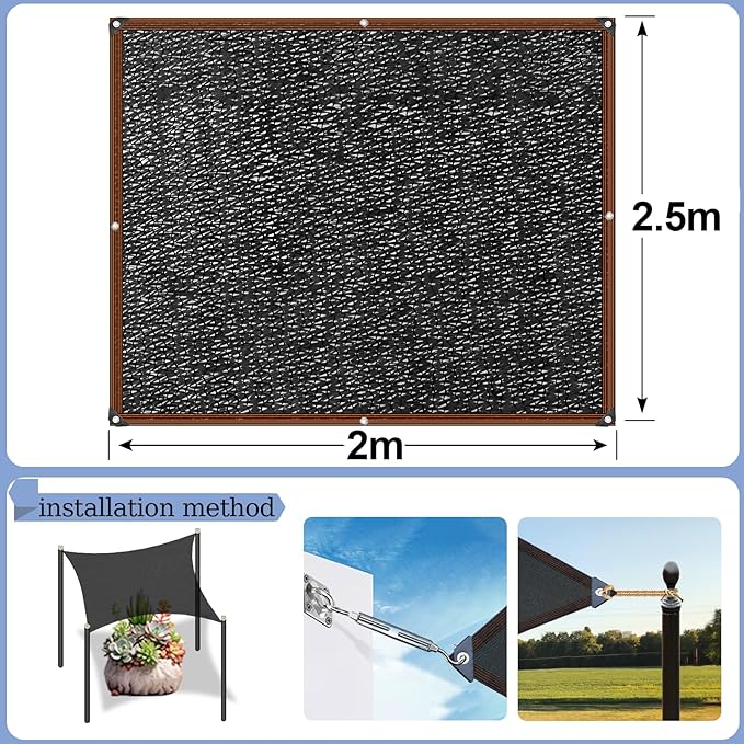 Shade Cloth - 70% Garden Shade Mesh Net with Grommets Outdoor Sun Shade Cover for Plant Pergola Patio Greenhouse Chicken Coop(6x8ft)