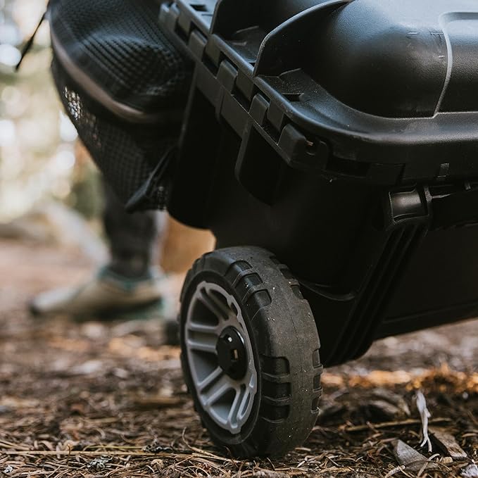 NANUK Trail 30 – 28.5L (7.5-Gallon) Waterproof Storage Box – Wheeled and Modular Cargo Case for Camping, Fishing, Hunting & Outdoor Storage - Dustproof and Impact Resistant (22" x 14" x 9") – Orange