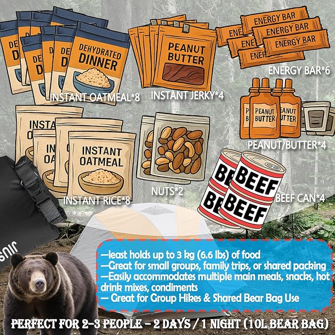 7.8Oz Ultralight Bear Bag Hanging Kit: 30D Waterproof Bear Proof Food Storage for Backpacking and Camping Alternative to Bear Canister (10L)