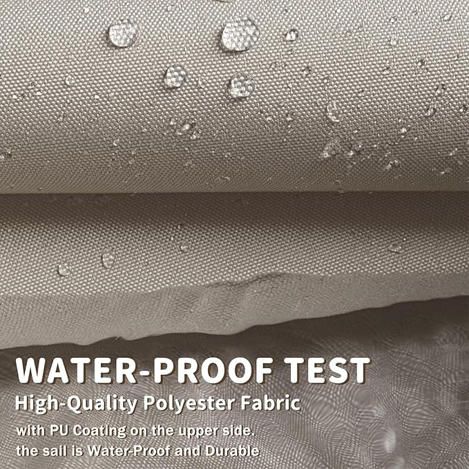 LOVE STORY Waterproof 10'x10' Rectangle Taupe Sun Shade Sail Cannoy UV Resistant for Outdoor Patio Garden Backyard (We Make Custom Size)