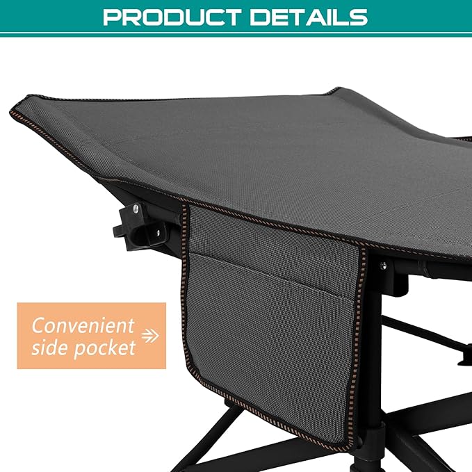 LILYPELLE Folding Camping Cot, Extra Wide Heavy Duty Sleeping Cots with Carry Bag, Double Layer Oxford Portable Travel Camp Cots for Home, Office Nap and Outdoor Beach
