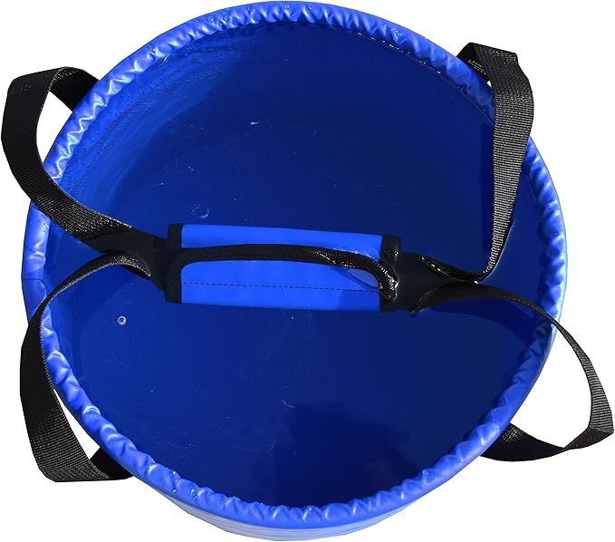 Premium Collapsible Bucket by Freegrace - Compact Portable Folding Water Container - Lightweight & Durable - Includes Handy Tool Mesh Pocket