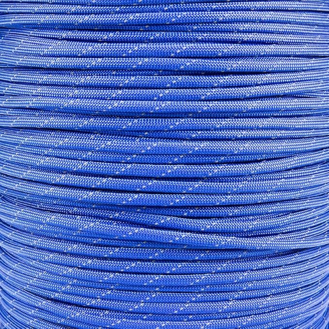 Paracord Planet Reflective 550lb Paracord – 7 Strand Type III Nylon Parachute Cord for Outdoor Visibility, Hiking, and Crafting – 30+ Colors and 4 Length Options