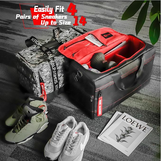 Sneaker Bag for Travel/Sneakerhead gift/Outdoor Sports Bag/Gym Bag /, A Multi-functional Travel Duffel Bag with 3 Adjustable Dividers, & Shoulder Strap,Made of Nylon, by Krone Kalpasmos-classic