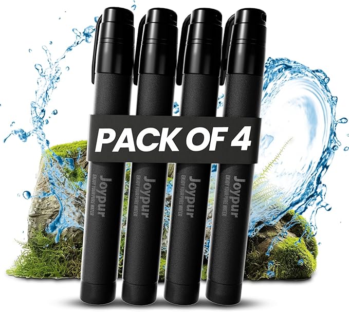 Portable Water Filter Straw Survival, Essential Camping & Hiking Gear, Water Purification Straw for Travel, Biking and Emergency Preparedness