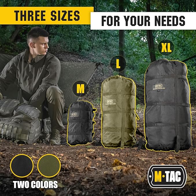M-Tac Compression Stuff Sack for Sleeping Bag Military Water Resistant Compression Bag Lightweight Nylon Compression Sack for Travel, Camping, Hiking, Outdoor